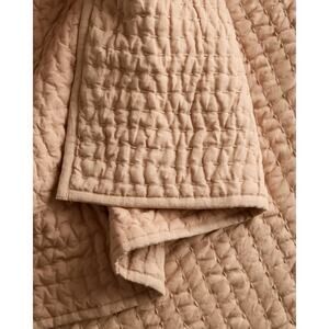 Quince Euro Linen Cotton Stitch Quilt Queen Desert Sunset ~ NWOT ~ has spot